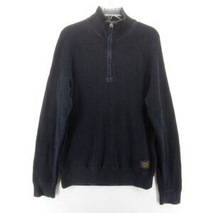VINTAGE Ralph Lauren Polo Sweater Large Pullover 1/4 Zip Logo Preppy